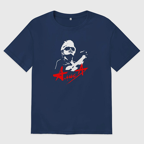 Мужская футболка оверсайз АлисаКинчев / Тёмно-синий – фото 1