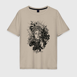 Мужская футболка оверсайз Lady Darkness Леди Тьма Готический рисунок