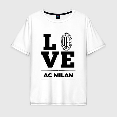 Мужская футболка оверсайз AC Milan Love Классика / Белый – фото 1