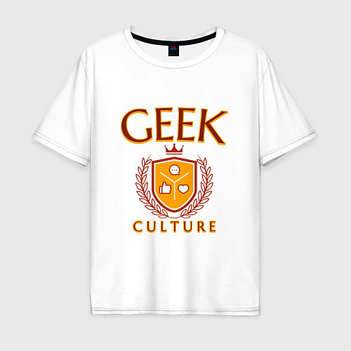 Мужская футболка оверсайз Гик-культура / Белый – фото 1