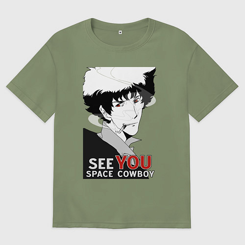 Мужская футболка оверсайз Spike Spiegel / Авокадо – фото 1