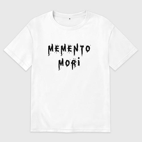 Мужская футболка оверсайз Memento Mori Помни о Смерти Надпись / Белый – фото 1