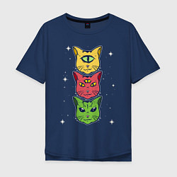 Мужская футболка оверсайз Коты пришельцы с разных планет