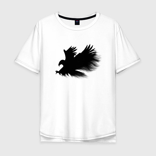 Мужская футболка оверсайз Орел из дыма / Белый – фото 1