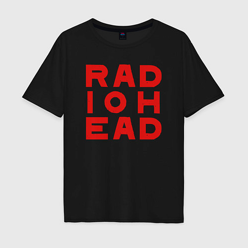 Мужская футболка оверсайз Radiohead большое красное лого / Черный – фото 1