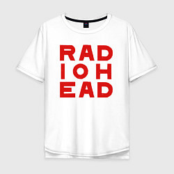 Футболка оверсайз мужская Radiohead большое красное лого, цвет: белый