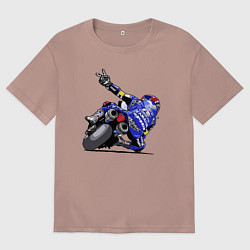 Футболка оверсайз мужская Yamaha racing team Racer, цвет: пыльно-розовый