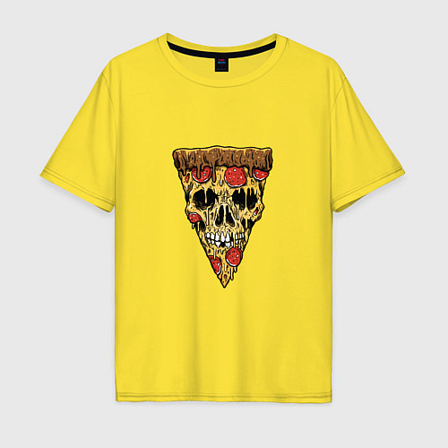 Мужская футболка оверсайз Pizza - Skull / Желтый – фото 1