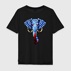 Мужская футболка оверсайз Слон с тесаком