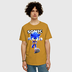 Футболка оверсайз мужская Sonic the Hedgehog 2, цвет: горчичный — фото 2