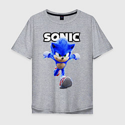 Футболка оверсайз мужская Sonic the Hedgehog 2022, цвет: меланж