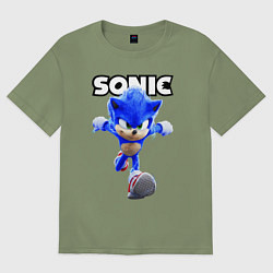 Футболка оверсайз мужская Sonic the Hedgehog 2022, цвет: авокадо
