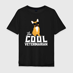 Мужская футболка оверсайз Крутой ветеринар французский бульдог