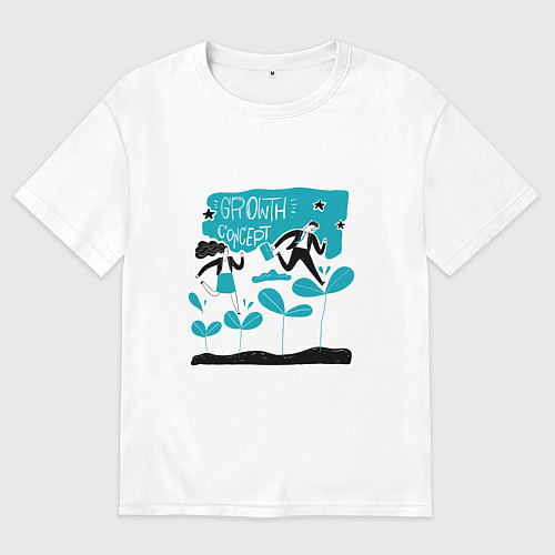 Мужская футболка оверсайз КОНЦЕПЦИЯ РОСТА / Белый – фото 1