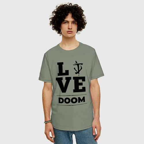 Мужская футболка оверсайз Doom Love Classic / Авокадо – фото 3
