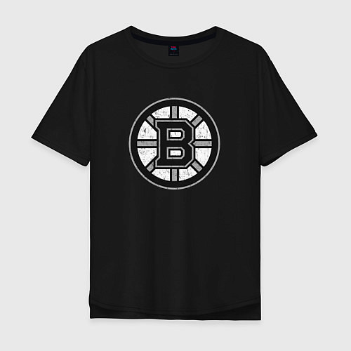 Мужская футболка оверсайз BOSTON BRUINS СЕРЫЙ / Черный – фото 1