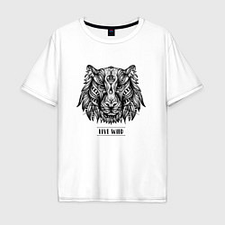 Мужская футболка оверсайз Тигр в стиле Мандала Mandala Tiger Live Wild