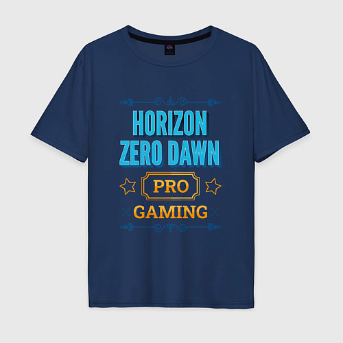 Мужская футболка оверсайз Игра Horizon Zero Dawn PRO Gaming / Тёмно-синий – фото 1