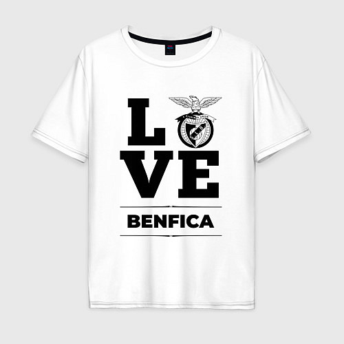 Мужская футболка оверсайз Benfica Love Классика / Белый – фото 1