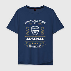 Футболка оверсайз мужская Arsenal: Football Club Number 1, цвет: тёмно-синий