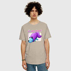 Футболка оверсайз мужская Sleeping WobbleDog, цвет: миндальный — фото 2