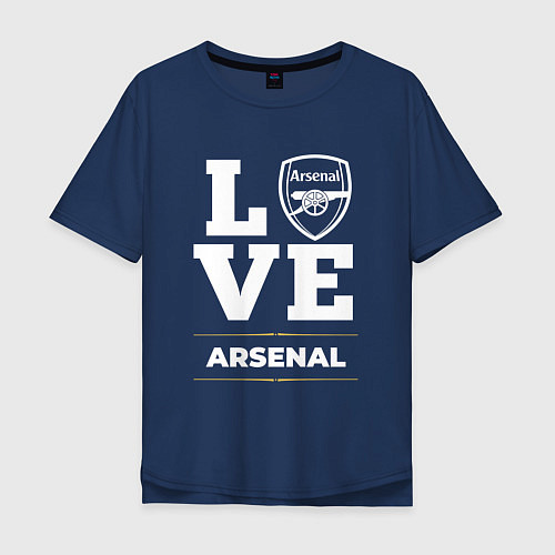 Мужская футболка оверсайз Arsenal Love Classic / Тёмно-синий – фото 1
