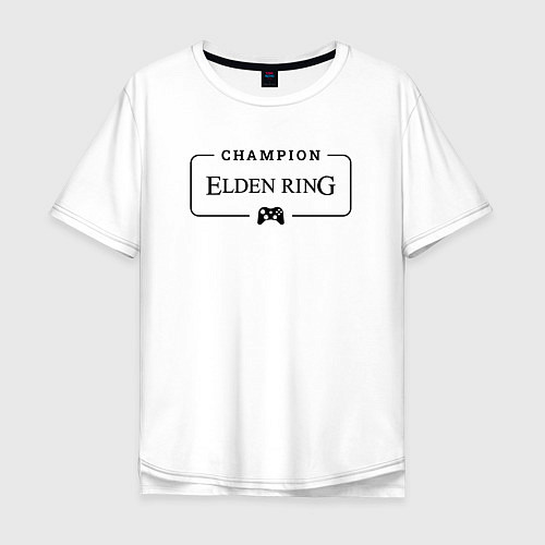 Мужская футболка оверсайз Elden Ring Gaming Champion: рамка с лого и джойсти / Белый – фото 1