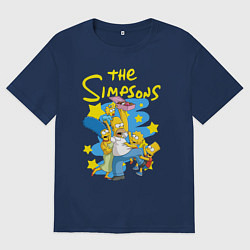 Мужская футболка оверсайз The SimpsonsСемейка Симпсонов