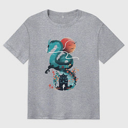 Мужская футболка оверсайз История Тихоро и Хаку