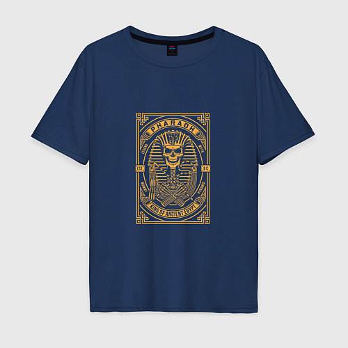 Мужская футболка оверсайз Фараон Скелет / Тёмно-синий – фото 1