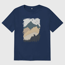 Мужская футболка оверсайз Две медведя на скале