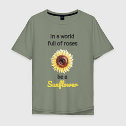 Футболка оверсайз мужская Be a Sunflower, цвет: авокадо