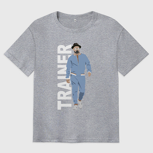 Мужская футболка оверсайз Тренер Джентельменов / Меланж – фото 1