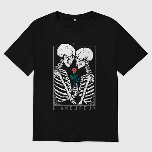 Мужская футболка оверсайз Lovers навсегда / Черный – фото 1