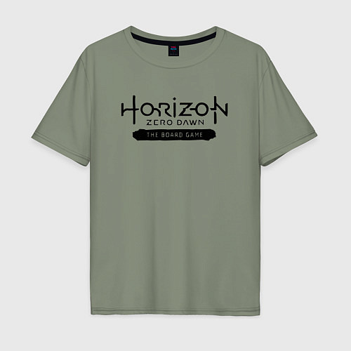 Мужская футболка оверсайз Horizon forbidden west - logo / Авокадо – фото 1