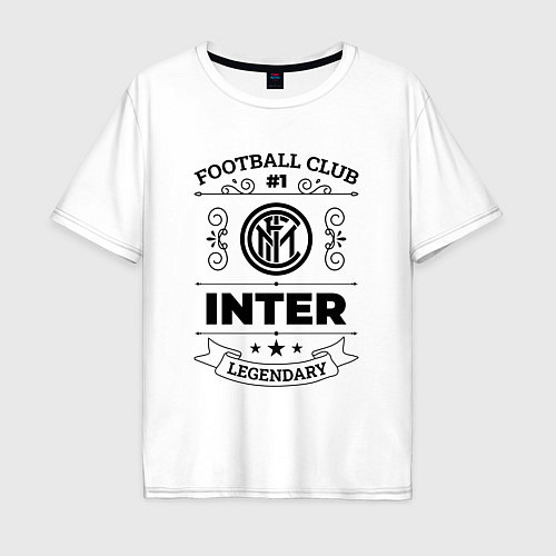 Мужская футболка оверсайз Inter: Football Club Number 1 Legendary / Белый – фото 1