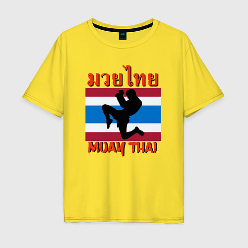 Мужская футболка оверсайз THAI FIGHTER Боец Муай Тай / Желтый – фото 1