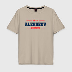 Мужская футболка оверсайз Team Alekseev Forever фамилия на латинице