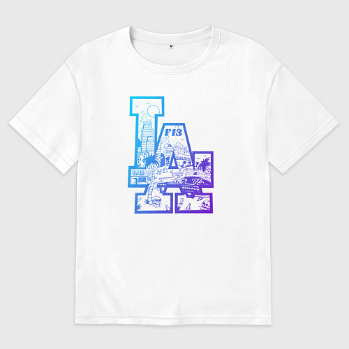 Мужская футболка оверсайз Los angeles lakers баскетбол / Белый – фото 1