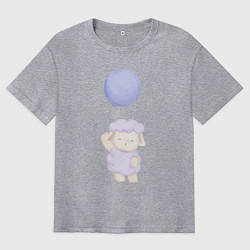 Мужская футболка оверсайз Милая Овечка С Воздушным Шариком