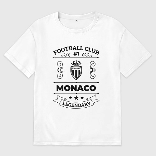Мужская футболка оверсайз Monaco: Football Club Number 1 Legendary / Белый – фото 1