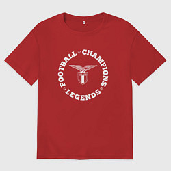 Футболка оверсайз мужская Символ Lazio и надпись Football Legends and Champi, цвет: красный