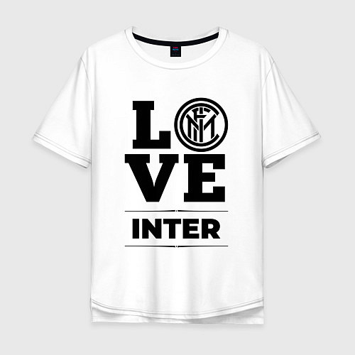 Мужская футболка оверсайз Inter Love Классика / Белый – фото 1