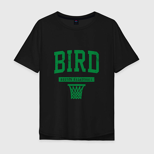 Мужская футболка оверсайз Bird - Boston / Черный – фото 1