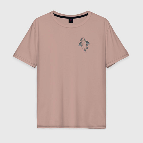 Мужская футболка оверсайз Зайка фея / Пыльно-розовый – фото 1
