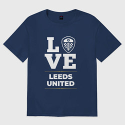 Футболка оверсайз мужская Leeds United Love Classic, цвет: тёмно-синий