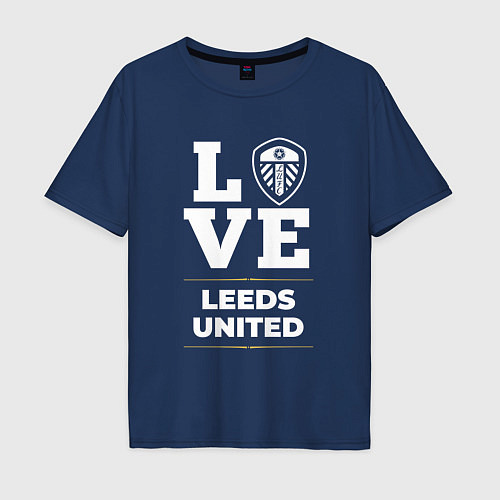 Мужская футболка оверсайз Leeds United Love Classic / Тёмно-синий – фото 1