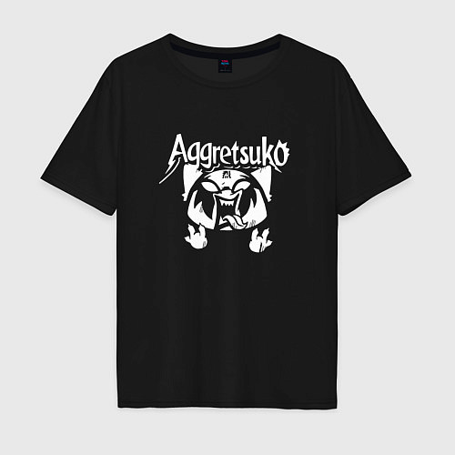 Мужская футболка оверсайз Рэцуко арт Aggretsuko / Черный – фото 1