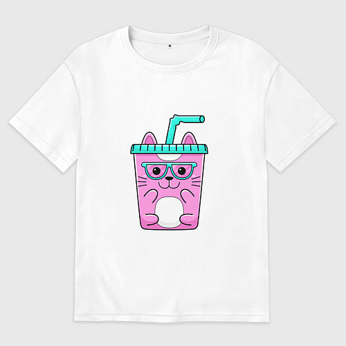 Мужская футболка оверсайз CAT COCKTAIL / Белый – фото 1