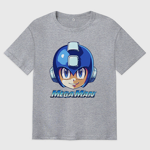 Мужская футболка оверсайз Mega Man - Rockman / Меланж – фото 1